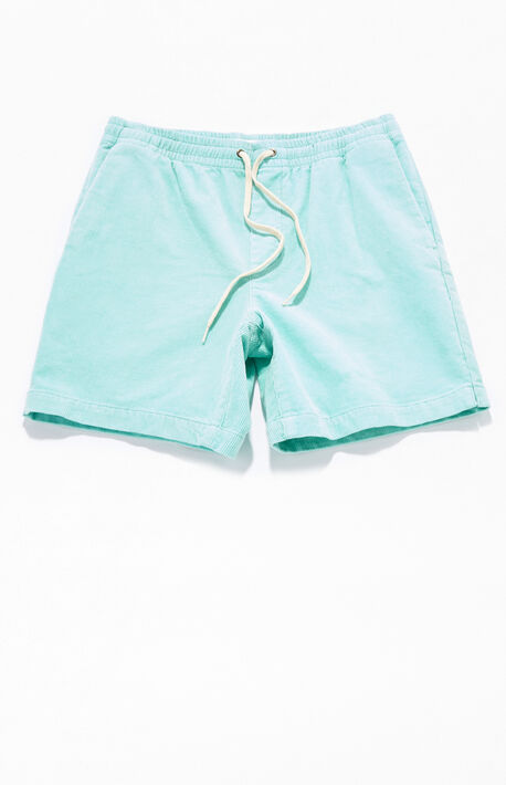Mint Corduroy Volley Shorts