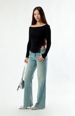 Charlotte Long Sleeve Side Button Top image number 4