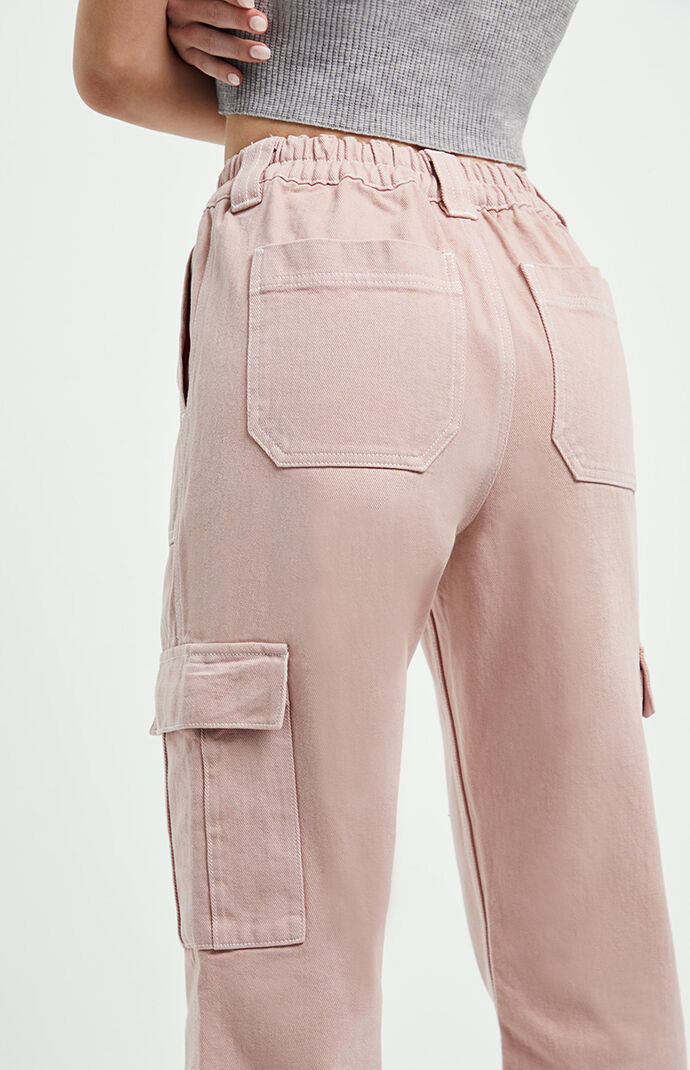 pastel pink cargo pants