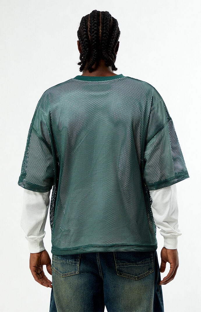 Pacsun 62 Mesh Jersey 2fer Long Sleeve T-Shirt
