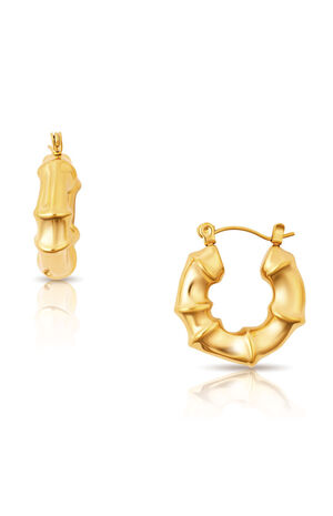 Waverly Bamboo Hoop Earrings image number 1