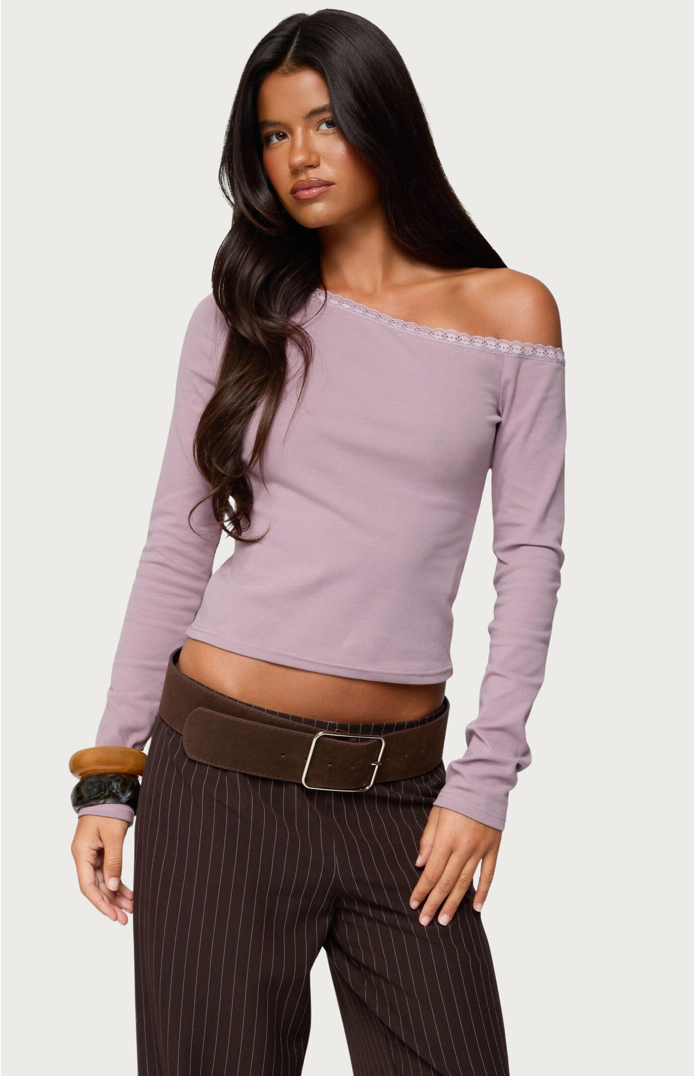 Edikted Emmiline Lacey Off Shoulder Top