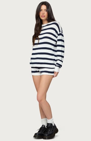 Amaris Oversized Striped Knit Sweater image number 4