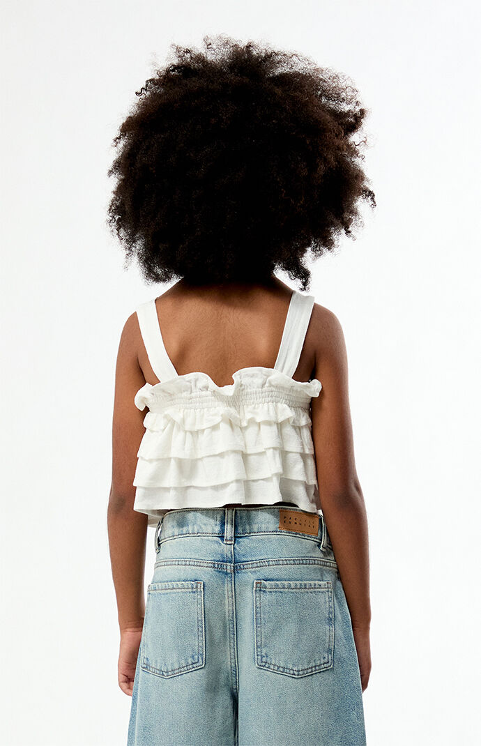 Pacsun Kids White Ruffle Tank Top