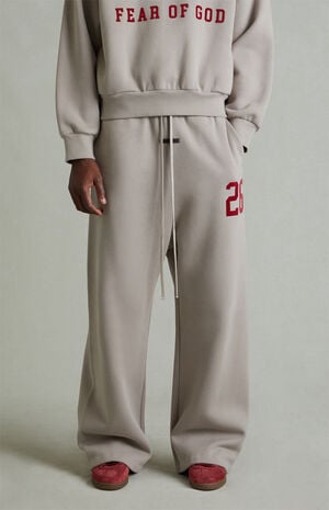 Smoke Grey Lounge Fleece Baggy Sweatpants image number 3