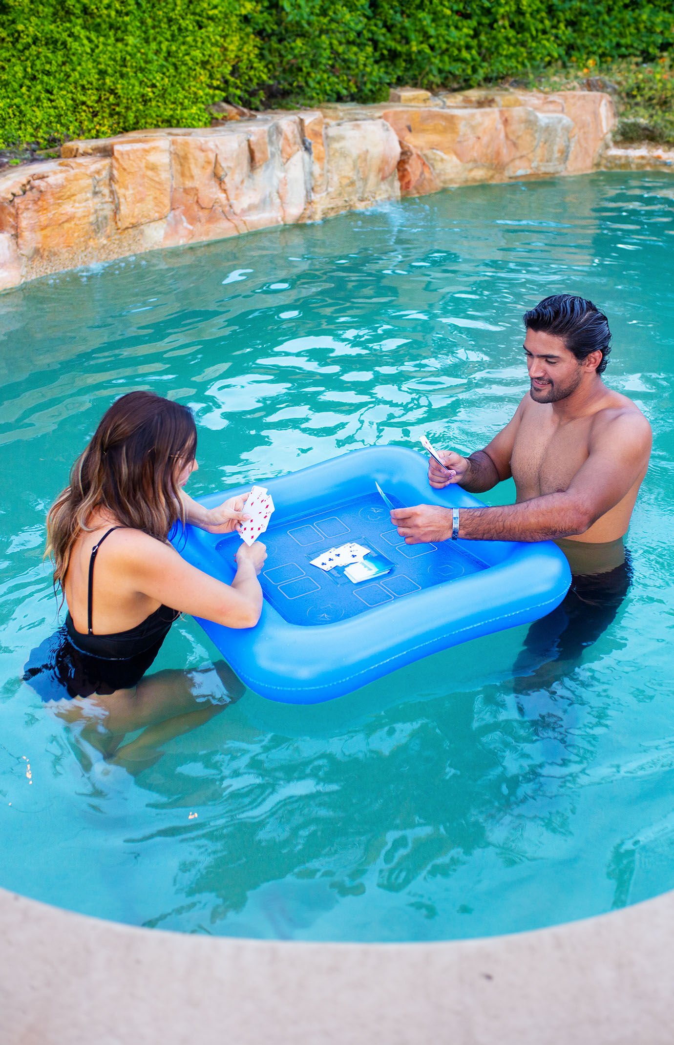 PoolCandy Inflatable Game Table with Waterproof Playing Cards