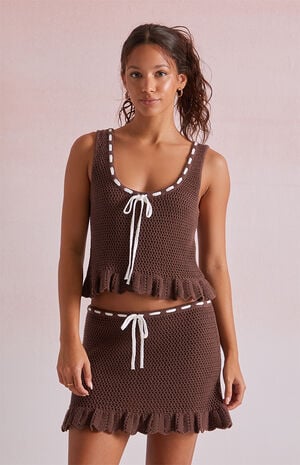 Lilliana Tie Crochet Tank Top image number 3