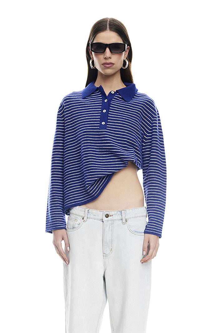 LIONESS Mayfair Striped Jersey Long Sleeve Top