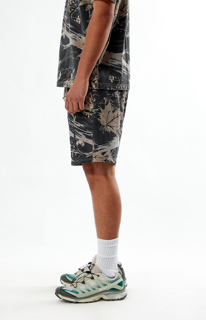 Pacsun Brown Camo Fleece Volley Sweat Shorts