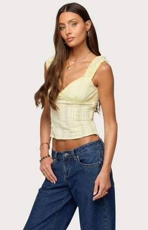 Katerine Striped Embroidered Top image number 2