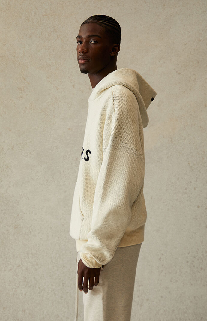 Fear of god discount essentials knit hoodie cream