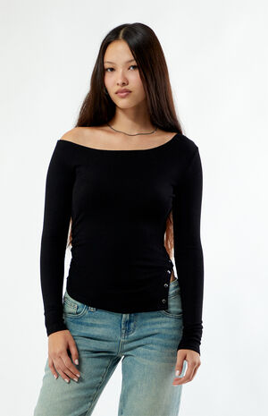 Charlotte Long Sleeve Side Button Top image number 1