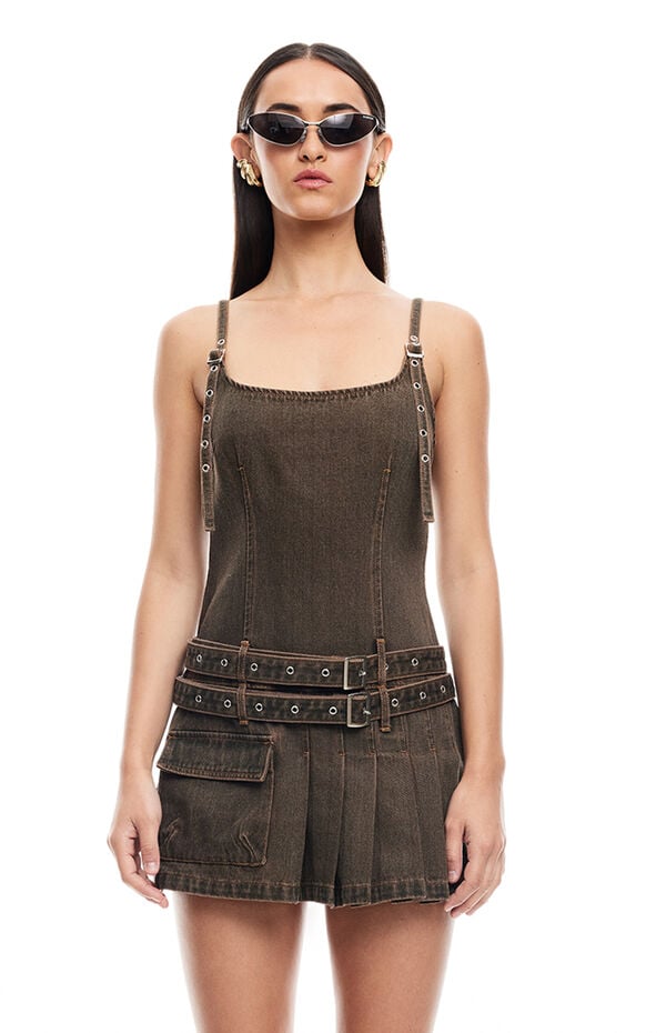 lioness brown mini dress VOYAGE MINI DRESS