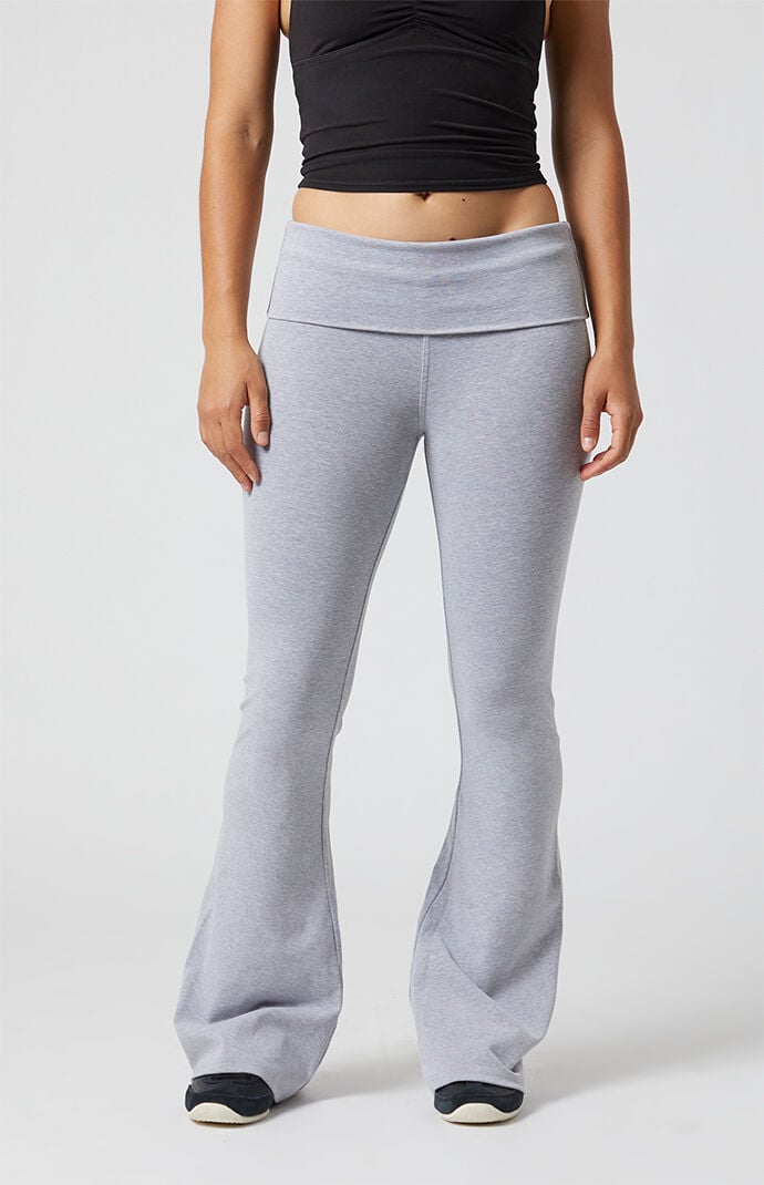 PAC 1980 Active Fold-Over Waistband Flare Yoga Pants