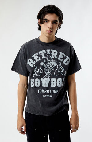 Retired Cowboy Vintage Oversized T-Shirt image number 1