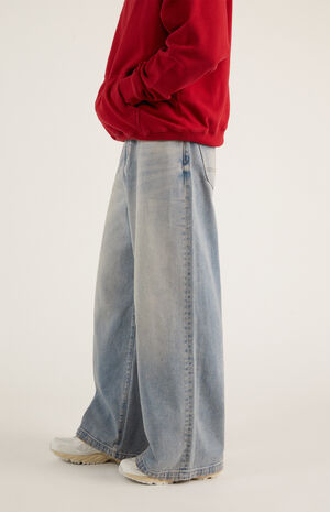 Ryder Button Flap Ultra Baggy Jeans Light Indigo image number 4