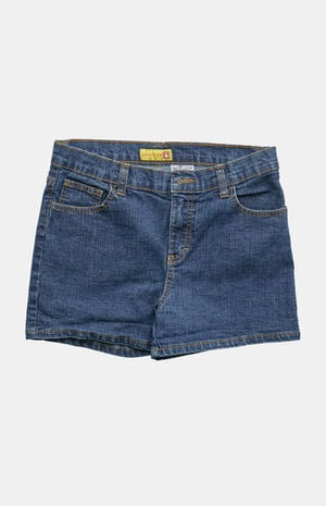 2000s Y2K Low Rise Dark Indigo Micro Jean Shorts image number 1