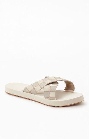 Women's Cream Cross Strap Sandals image number 1