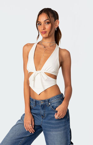 Cady Tie Front Cut Out Top image number 5