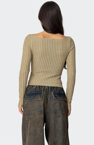 Textured Sheer Boat Neck Top image number 5