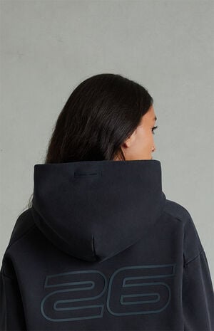 Women's Vintage Black Classic Cropped Hoodie image number 5