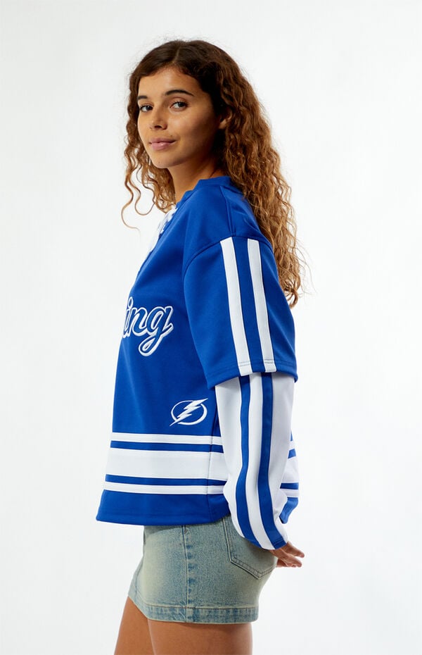 WILD COLLECTIVE x NHL Tampa Bay Lightning Layered Long Sleeve Hockey Jersey