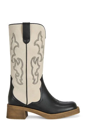 Women's Mariana Black & White Western Boots image number 1