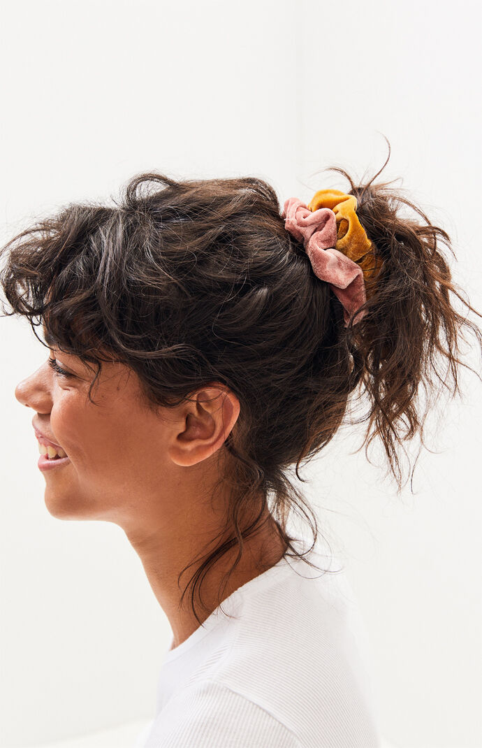 Blue & Pink Velvet Scrunchie Pack