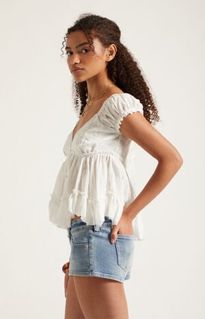 Tatum Ultimate Low Rise Denim Micro Shorts Stretch Medium Blue image number 3