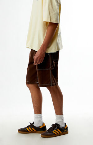 Brown Canvas Carpenter Shorts image number 3