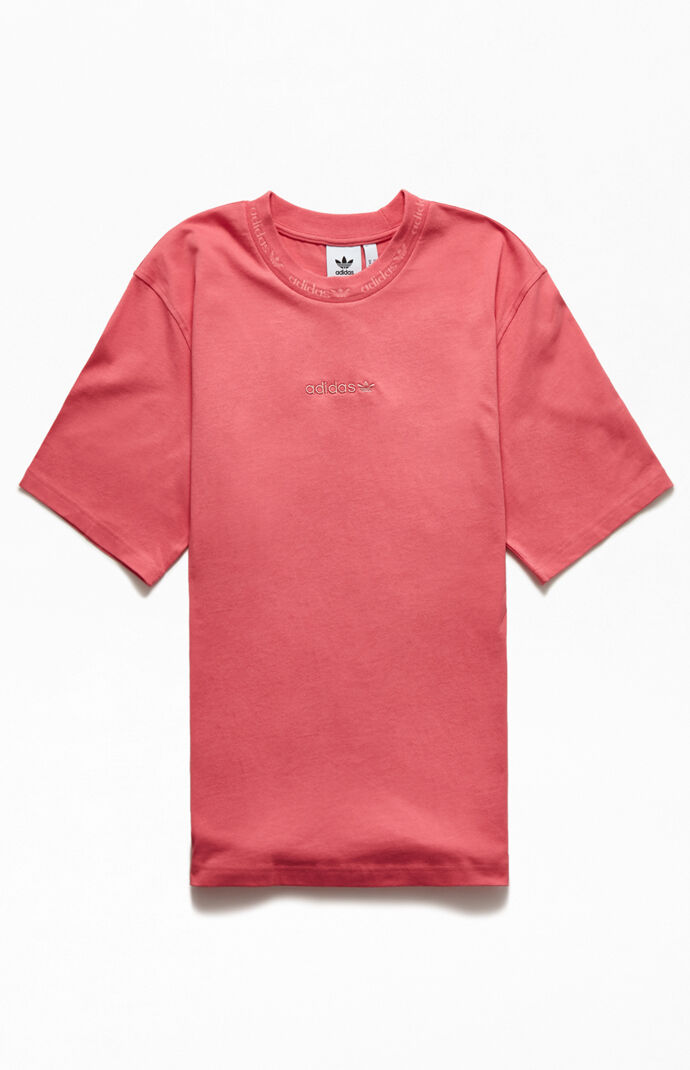 Pink Rib Detail T-Shirt