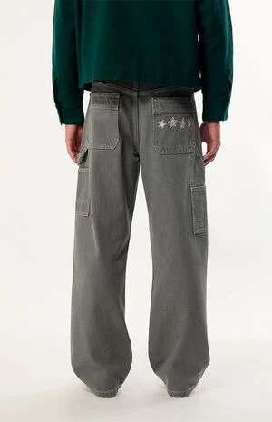 Dylan Baggy Jeans Star Embroidered Carpenter Gray image number 4