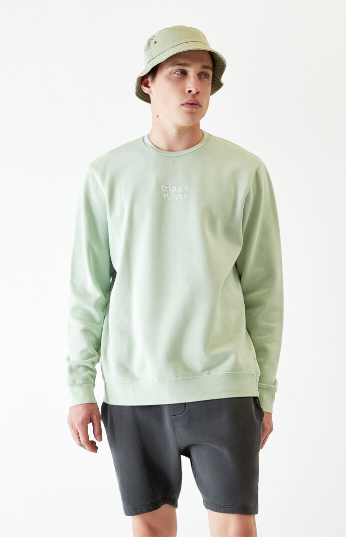 Vintage Wash Embroidered Crew Neck Sweatshirt