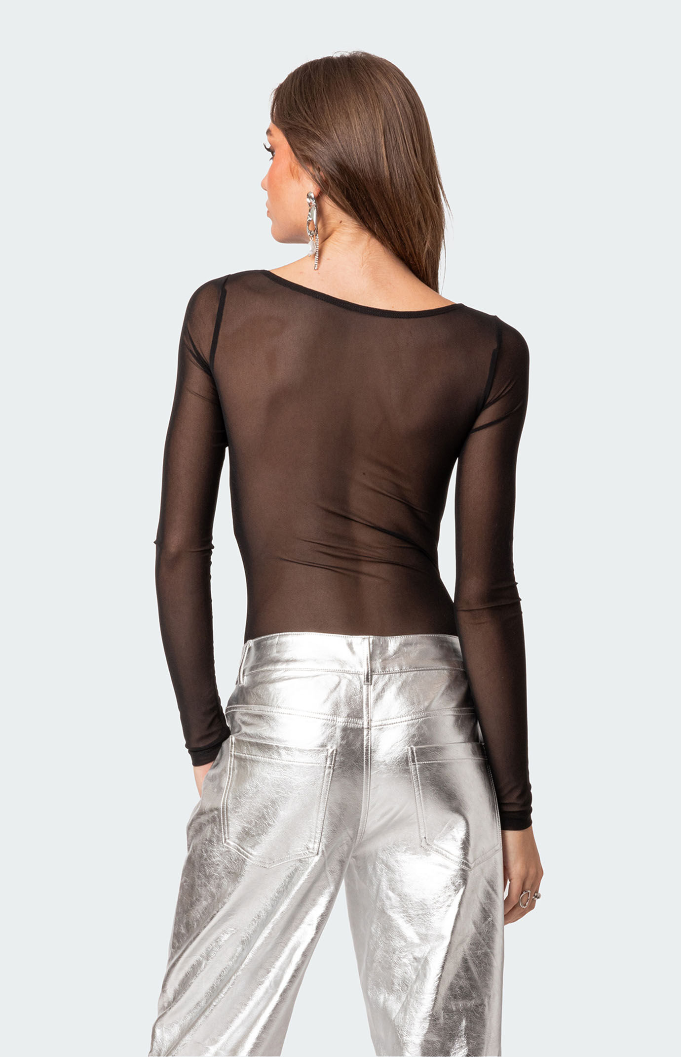 Edikted Sheer Mesh Bandeau Bodysuit | PacSun