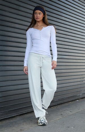 Melange Long Sleeve Henley Top image number 4