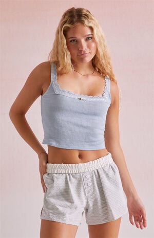 Ribbon Trim Scoop Neck Tank Top image number 1