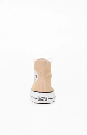 Women's Light Brown Chuck Taylor All Star Lift Platform Sneakers image number 3