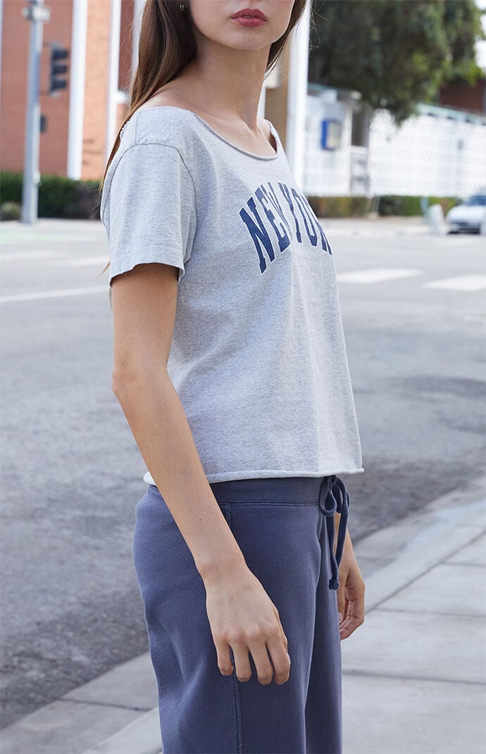 John Galt Silver Robyn New York Off-The-Shoulder T-Shirt