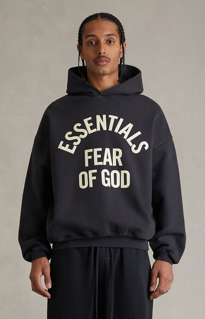 Fear of God ESSENTIALS Faded Black Campus ’90s Hoodie