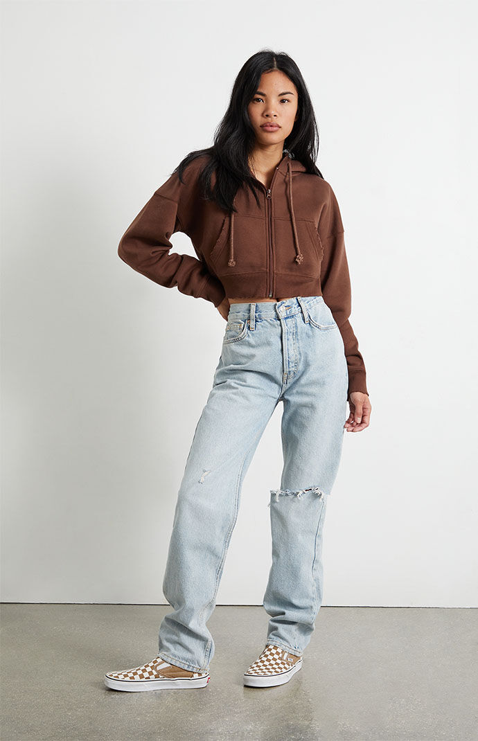 Pacsun Brown Betty Full Zip Cropped Hoodie | PacSun