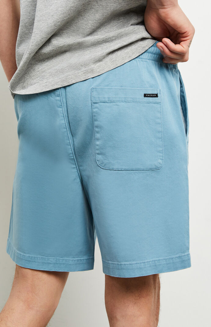 Blue Stretch Twill Volley Shorts