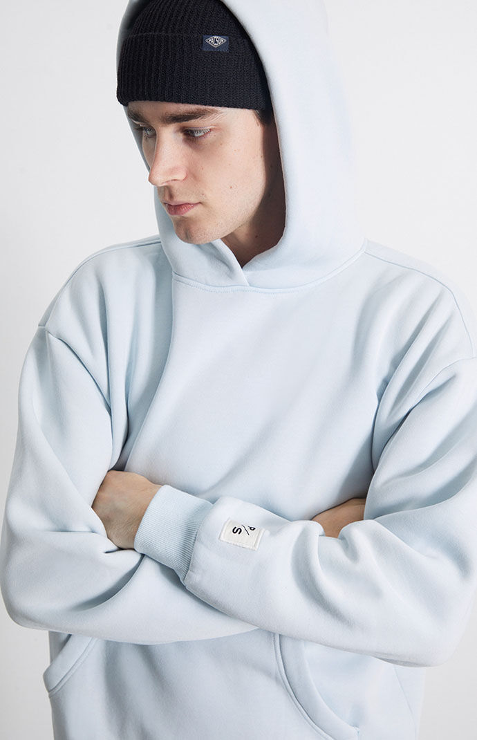 Light blue fluffy hoodie on sale