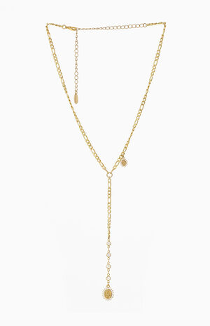 Crystal Spotted Lariat Necklace