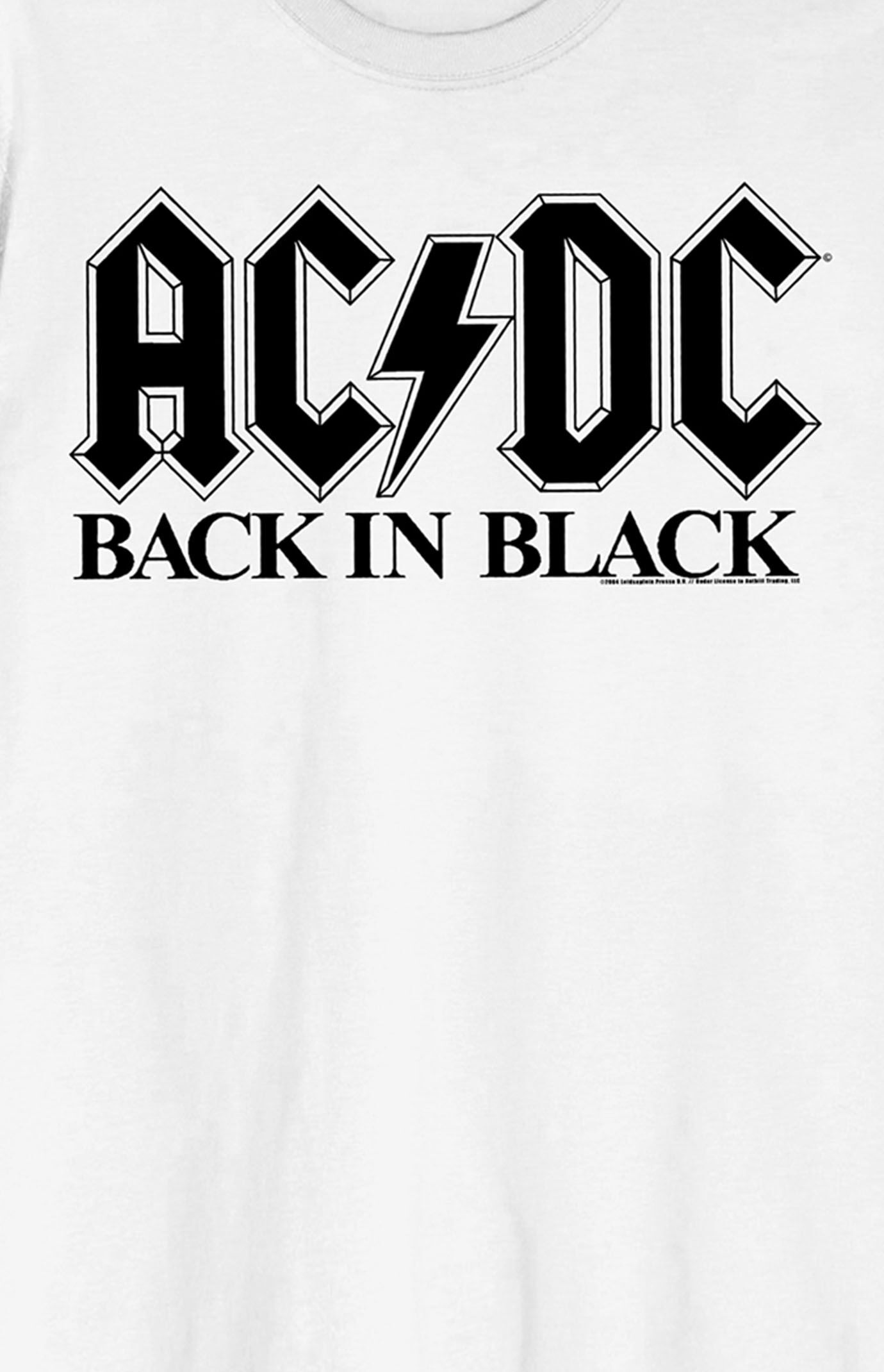 Back in black t shirt clearance