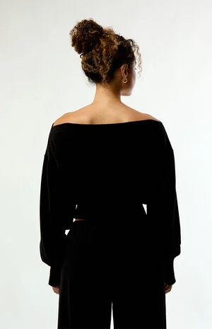 Active French Terry Off-The-Shoulder Sweatshirt image number 5