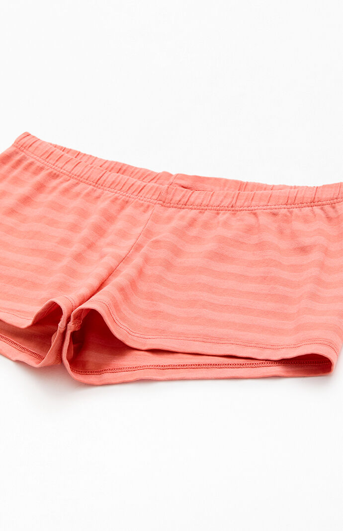 John Galt Coral Striped Boxer Boyshorts