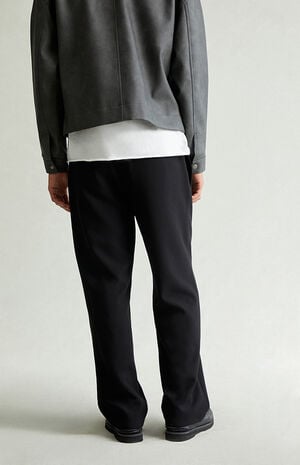 Black Straight Drawstring Trousers image number 4