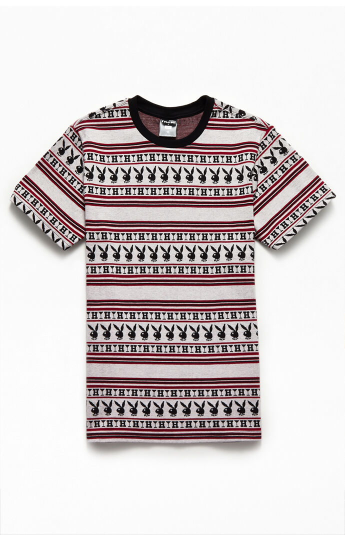 x Playboy Printed Stripe T-Shirt