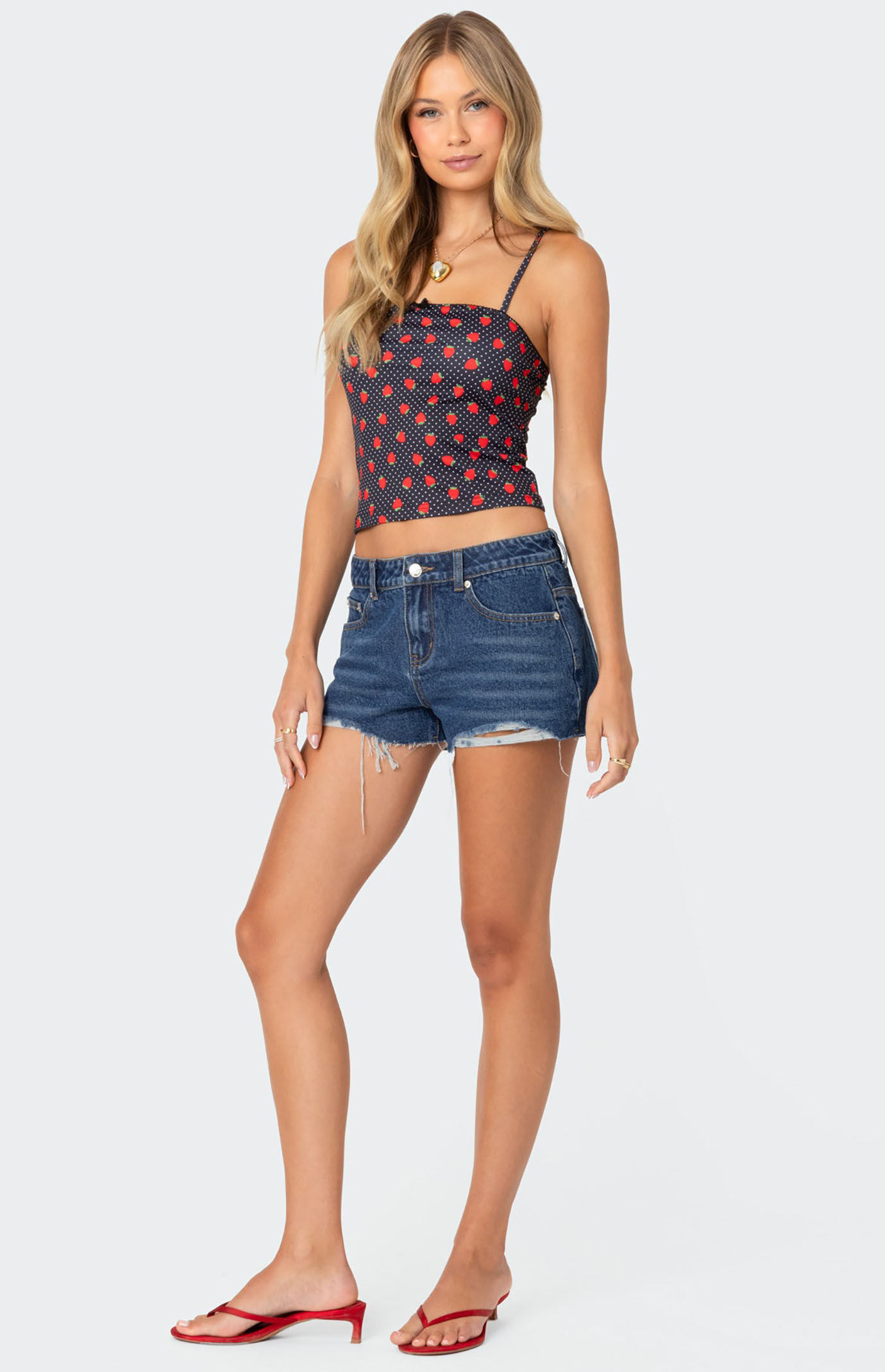 Edikted Fern Mid Rise Denim Shorts | PacSun