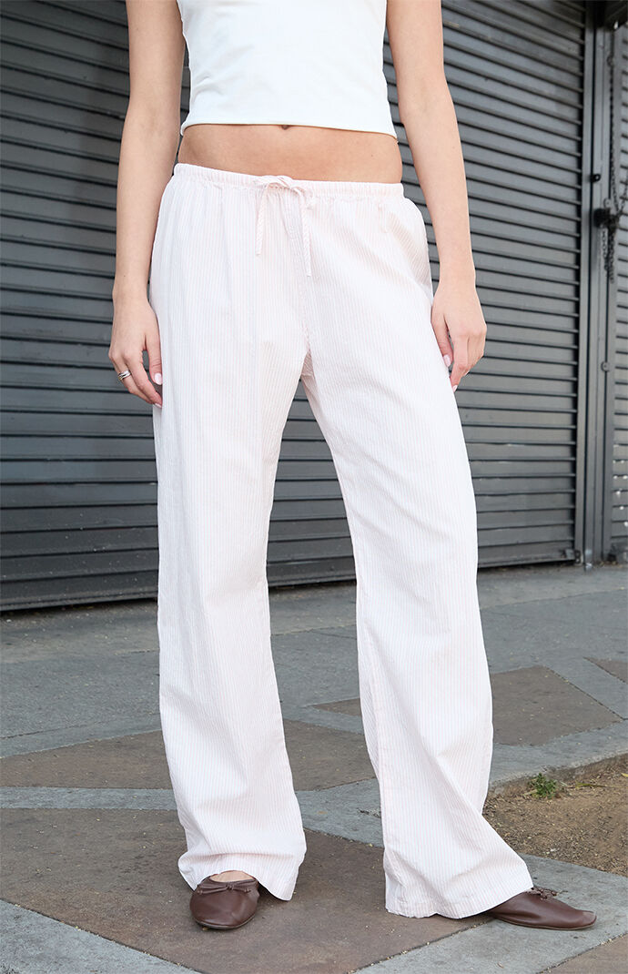 John Galt Pink Striped Anastasia Baggy Pants